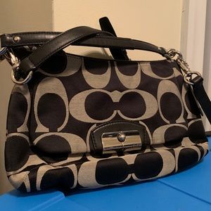 Medium black and grey Coach crossbody